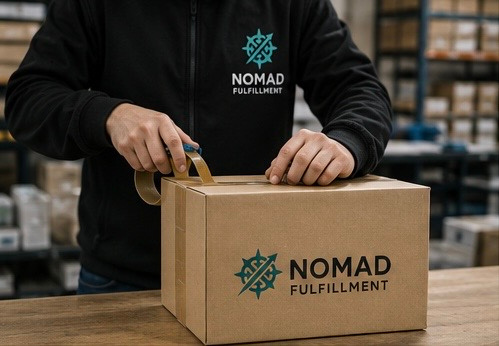 Сотрудник Nomad упаковывает заказ в короб